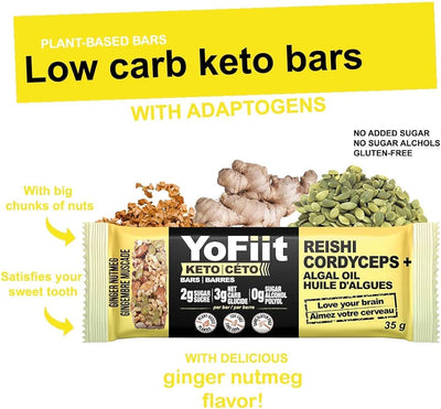 Yofiit Keto Bar with Adaptogens, Ginger, 35 g