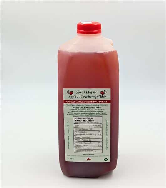 Inglis Orchardview Farm Organic Apple Cranberry Cider 1.9L