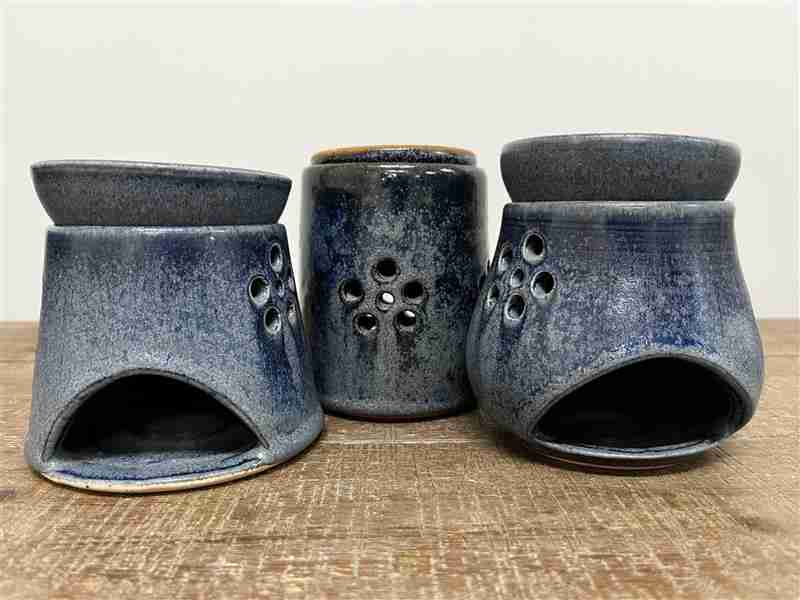 Tea Light Holder Blue Flowers