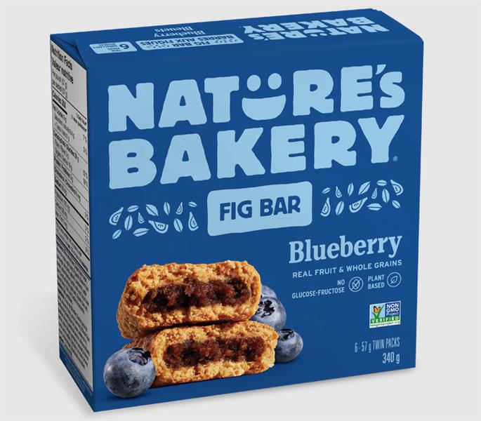 Nature's Bakery Whole Wheat Fig Bars Blueberry, 6 x 57 g