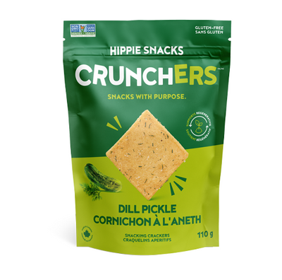 Hippie Snacks Crunchers Dill Pickle, 110 g