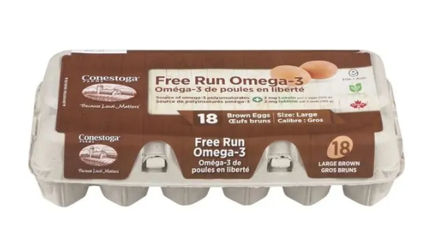 Conestoga Farms Free Run Omega-3 Eggs, 18 Count