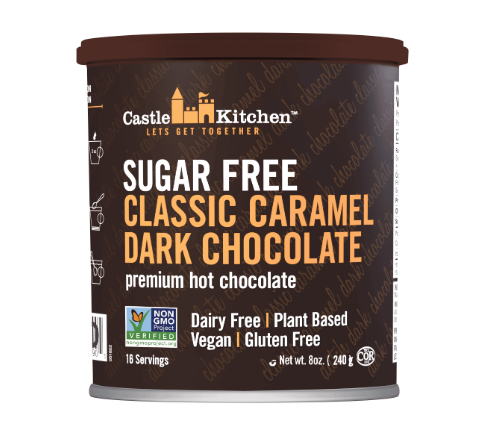 Castle Kitchen Sugar Free Classic Caramel Premium Dark Hot Chocolate, 240G