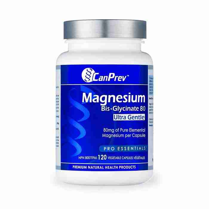 CanPrev Magnesium Bis-Glycinate 80 Ultra Gentle, 120 Vegetable Capsules