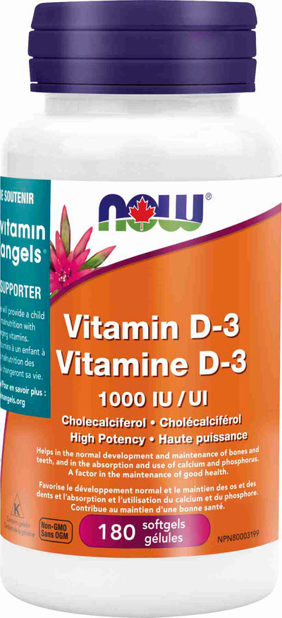 Now, Vitamin D-3 1000IU, 180 Softgels (VITAMIN ANGELS Donation)