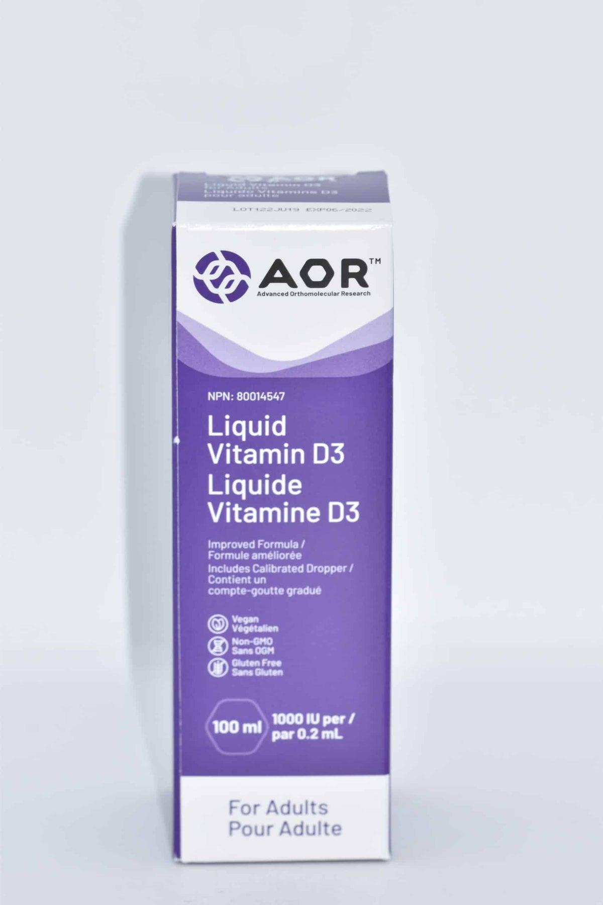 AOR Vitamin D3 Liquid Adult Formula, 100 mL