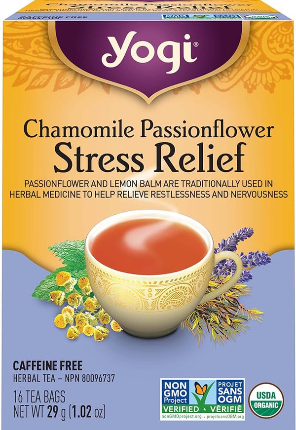 Yogi Tea Chamomile Passionflower Stress Relief, 16 Tea Bags