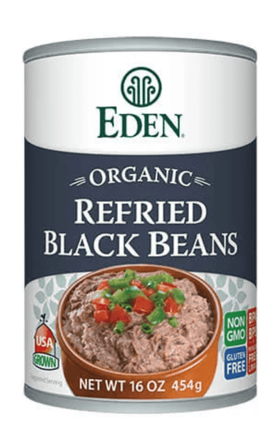 Eden Organic Refried Black Beans- 398Ml