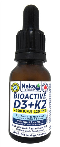 Naka Bioactive D3(2500 IU) + K2(120Mcg) Unflavoured, 30Ml