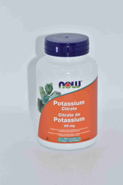 NOW Potassium Citrate 99 mg, 180 Veg Capsules