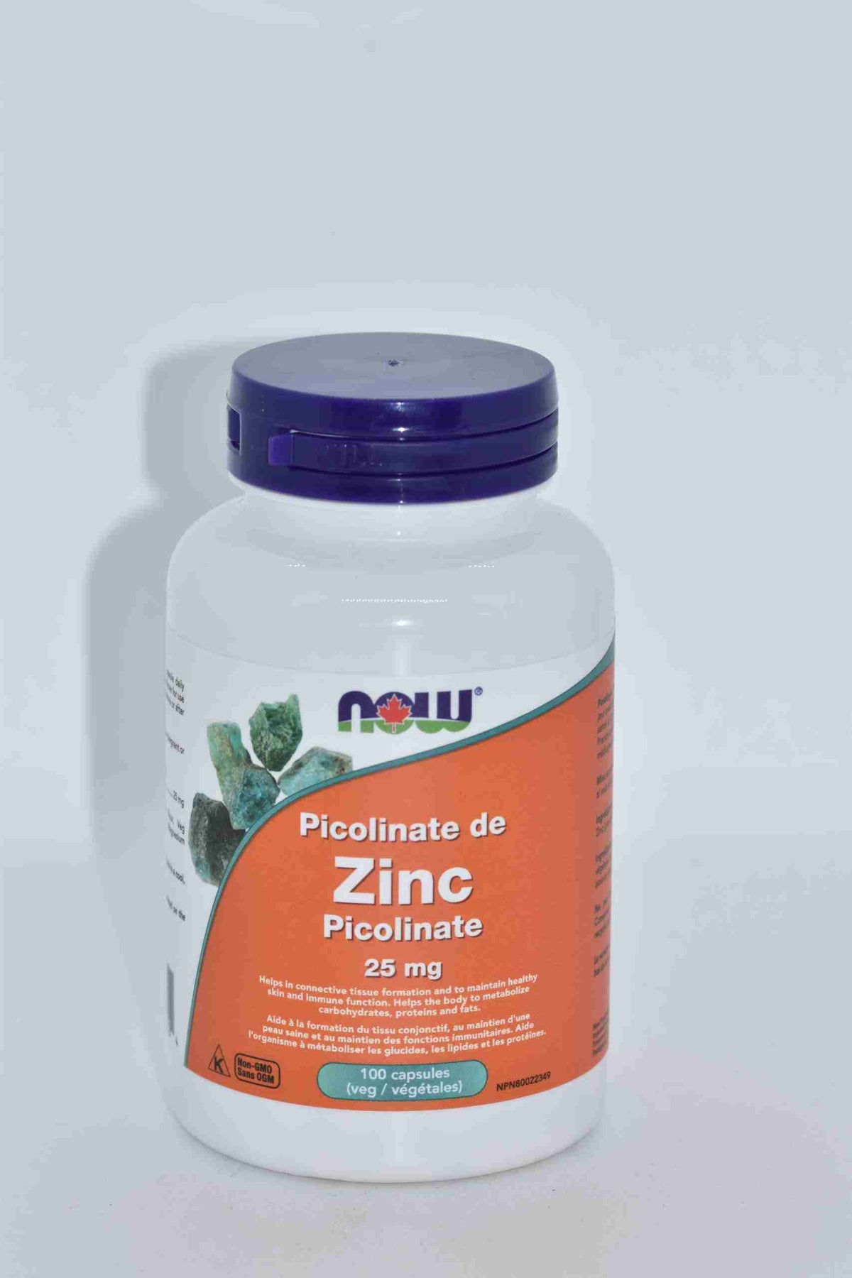 NOW Zinc Picolinate 25 mg, 100 Veggie Capsules