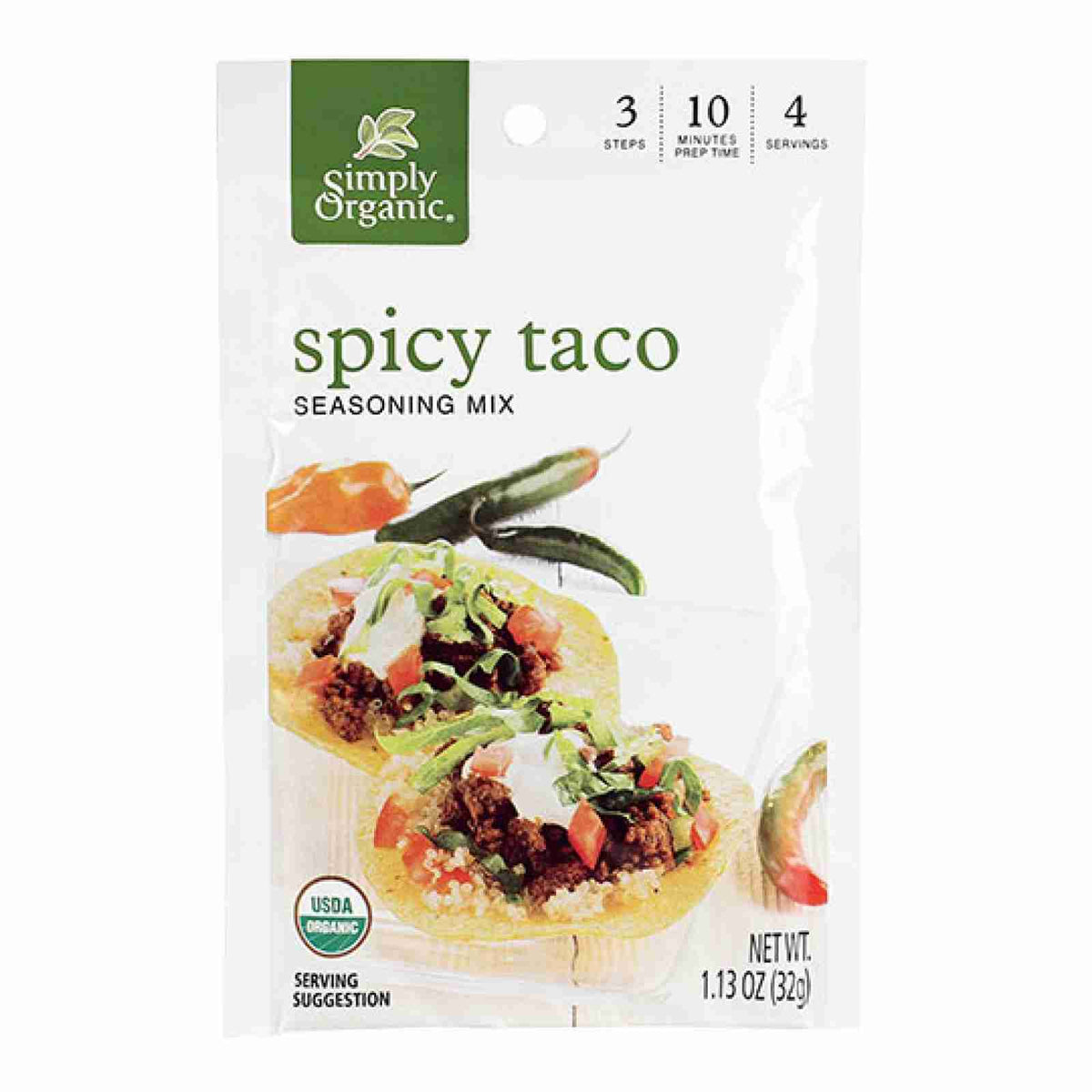 Simply Organic Spicy Taco Seasoning Mix, 32 g