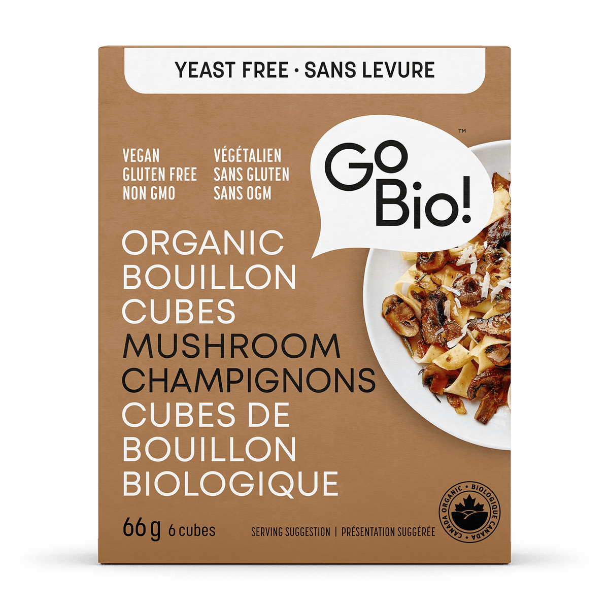 Go Bio Food Organic Bouillon Cubes: Yeast-Free Mushroom - 66G