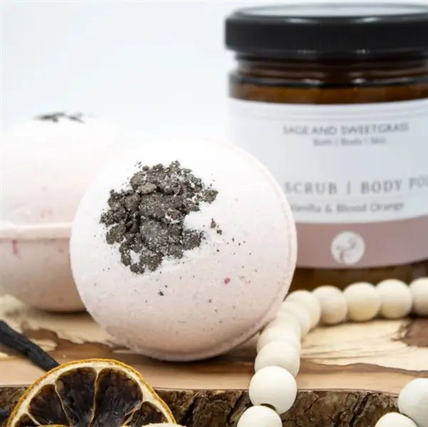 Sage & Sweetgrass Vanilla & Blood Orange Bath Bomb