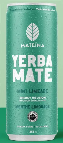 Mateina Yerba Mate Energy Infusion - Mint Limeade, 355Ml