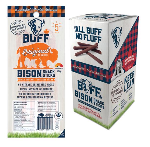 Buff Bison Snack Sticks Original, 125 g