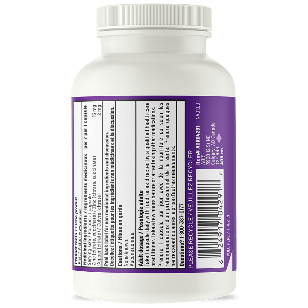 AOR Zinc-Copper Balance, 100 Veg Caps