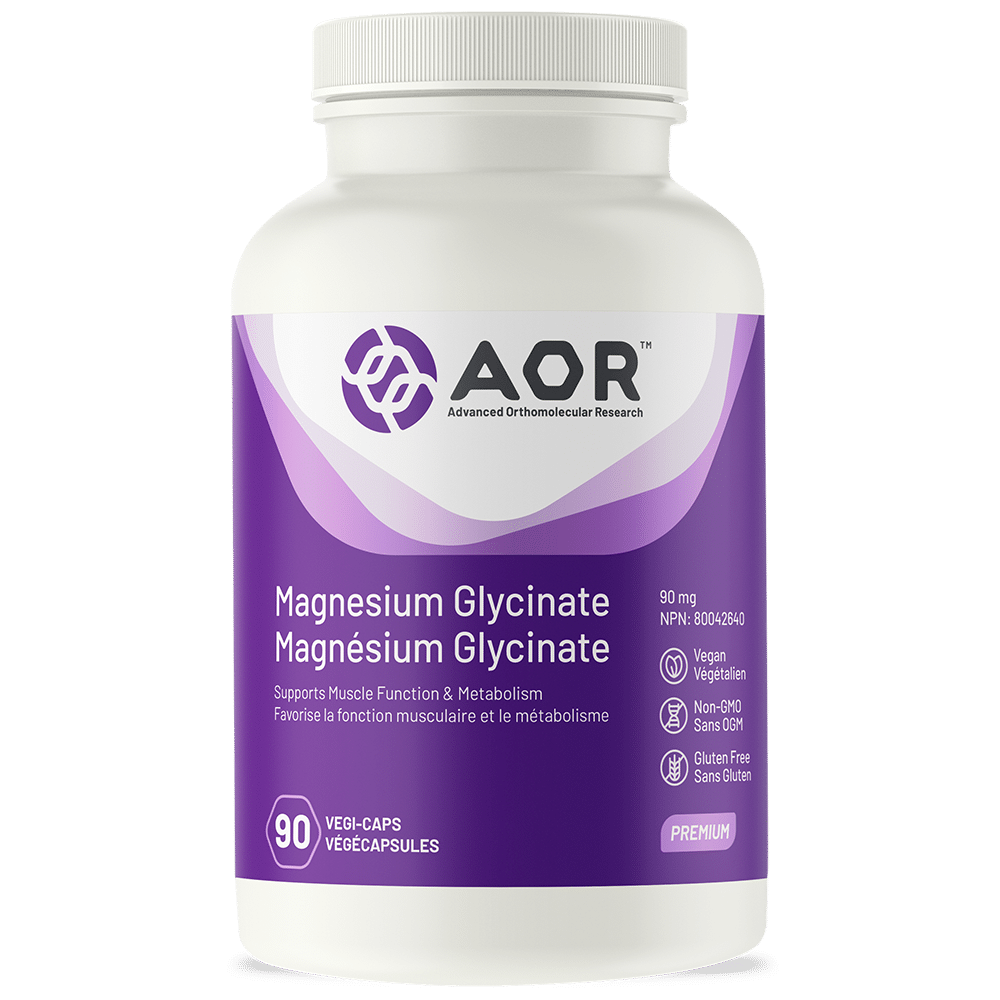 AOR Magnesium Glycinate 90 mg, 90 Veg Caps