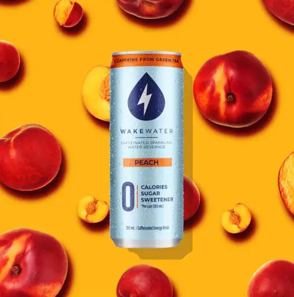 WakeWater Peach, 355 mL