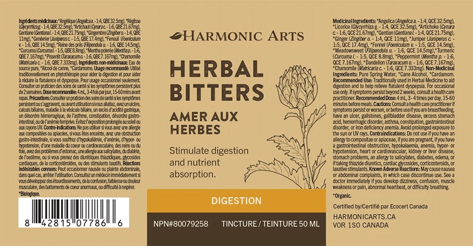 Harmonic Arts Herbal Bitters Tincture, 50 mL