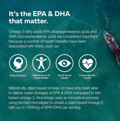 Nature's Way Nutravege Plant-Based Omega-3 + D3, 30 Liquid Gels