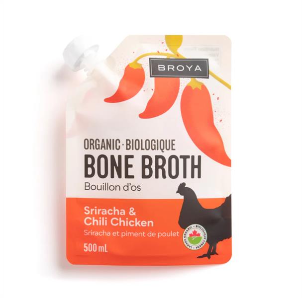 Broya Organic Sriracha & Chili Chicken Bone Broth, 500 mL