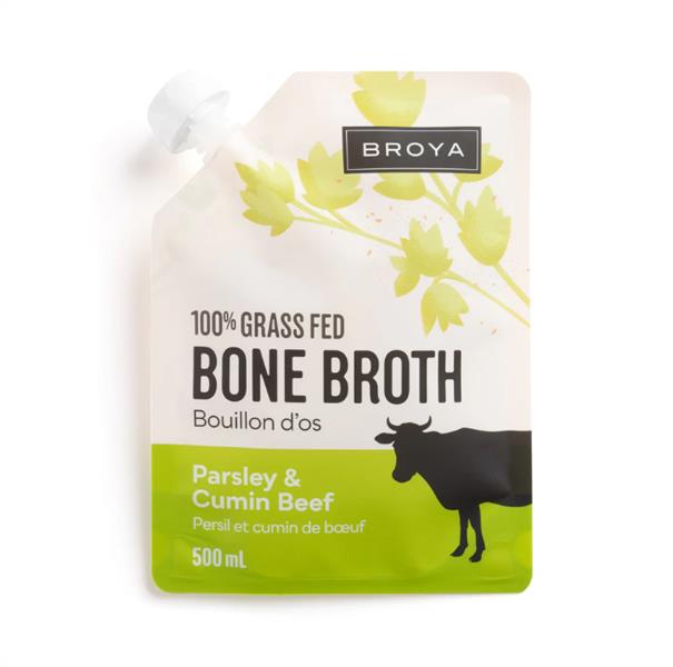 Broya 100% Grassfed Parsley & Cumin Beef Bone Broth, 500Ml