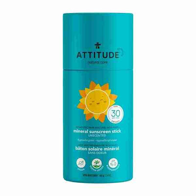 Attitude Living - Kids Unscented Mineral Sunscreen Stick SPF 30, 85G