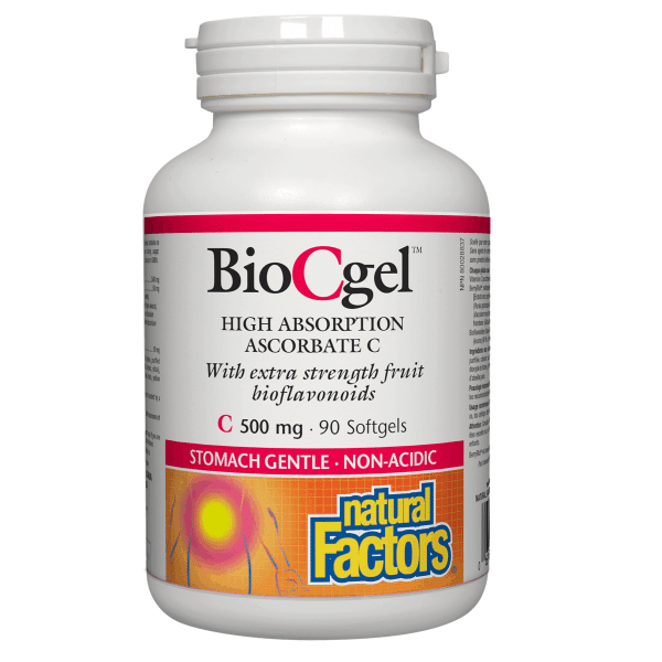 Natural Factors BioCgel 500 mg High Absorption Ascorbate C, 90 Softgels
