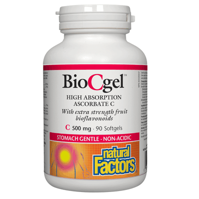 Natural Factors BioCgel 500 mg High Absorption Ascorbate C, 90 Softgels