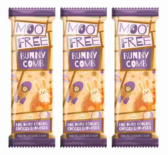 Moo Free - Vegan Mini Chocolate Bar: Bunny Comb, 20G