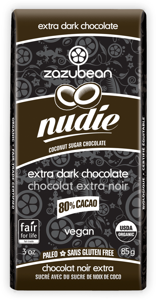 Zazubean Nudie 80% Extra Dark Chocolate Bar, 85 g