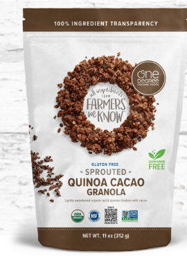 One Degree Sprouted Oat Quinoa Cacao Granola, 312 g