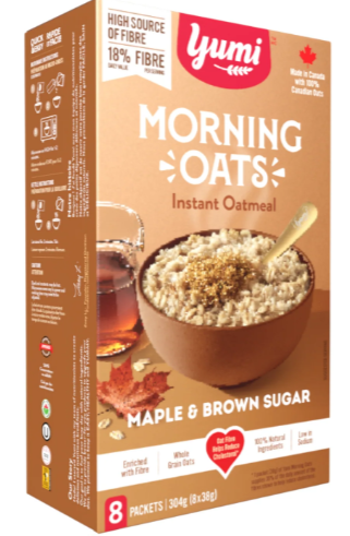 Yumi Maple & Brown Sugar Morning Oats, 8 x 38 g