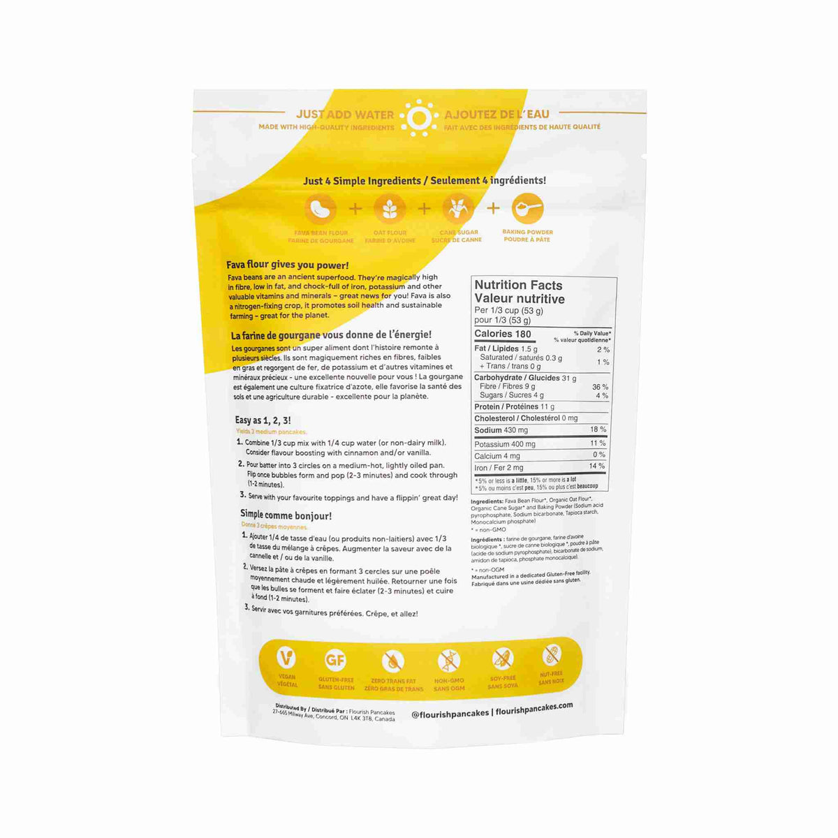 Flourish Original Plant Based Protein Pancake Mix 430G