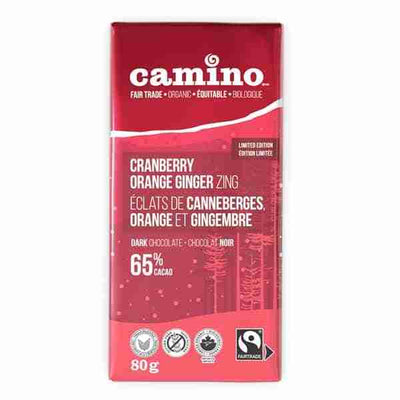 Camino Cranberry Orange Ginger Zing Bar, 80G