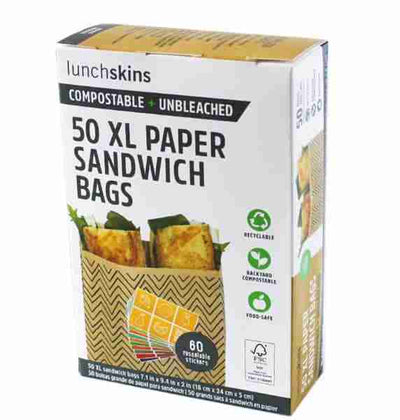 Lunchskins  Paper Sandwich Bag  XL  50Ct