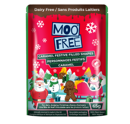 Moo Free Caramel Festive Filled Shapes, 65G
