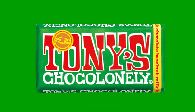 Tony's Chocolonely 32% Milk Chocolate Hazelnut Bar, 180G