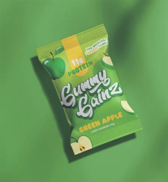 Gummy Gainz Protein Gummy Candy - Green Apple, 49G