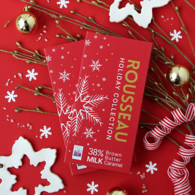 Rousseau Chocolatier Holiday Bar - 38% Brown Butter Caramel