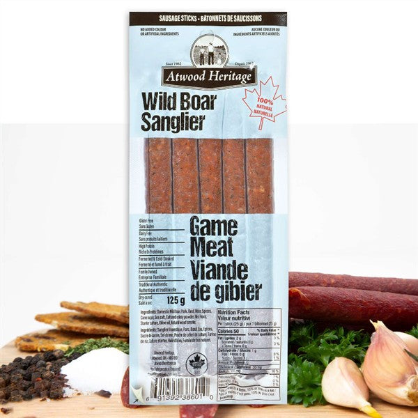 Atwood Heritage Wild Boar Meat Sticks, 125 g
