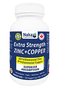 Naka Platinum Extra Strength Zinc + Copper, 120 Caps