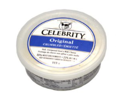 Celebrity Original Crumbled Goat Cheese, 113G