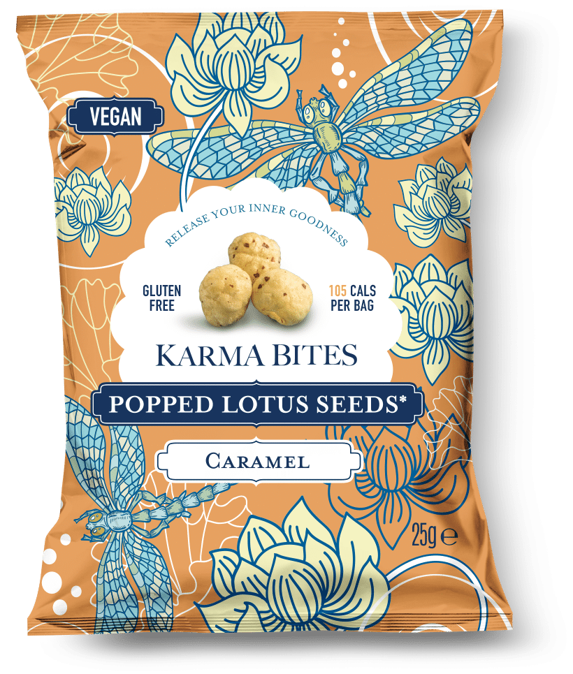 Karma Bites Popped Lotus Seeds: Caramel - 50G
