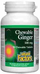 Natural Factors Chewable Ginger 500Mg; 90 Chewable Tablets