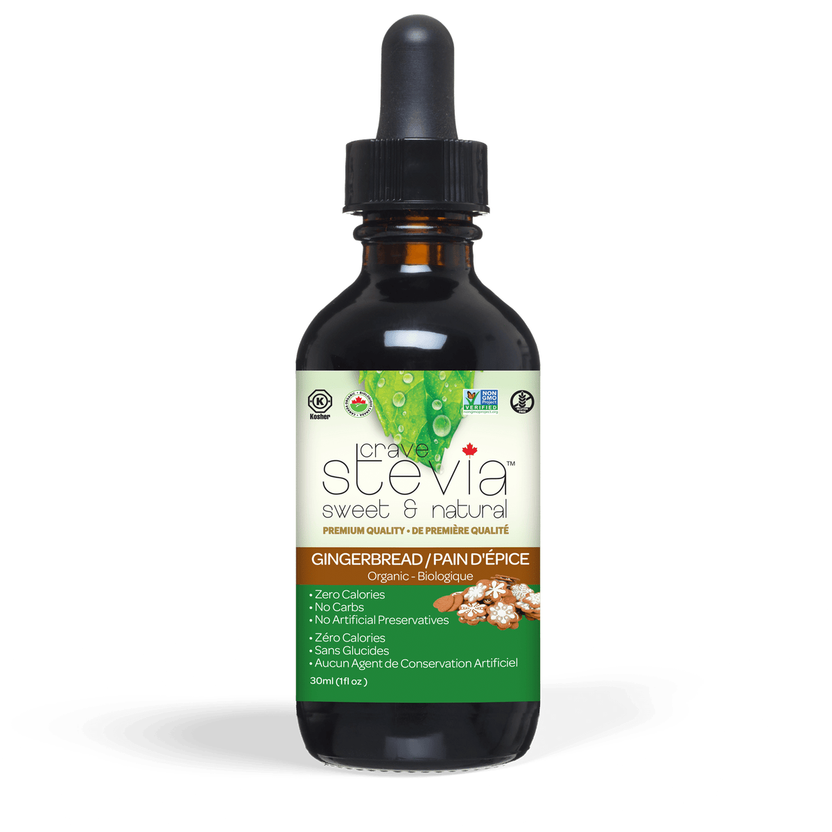 Crave Stevia - Gingerbread Liquid Drops, 30Ml