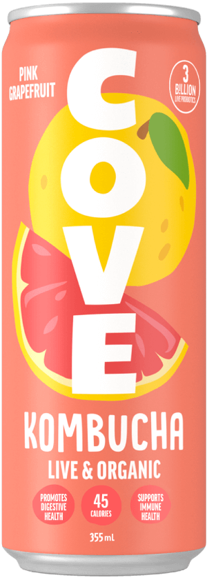 Cove Kombucha Pink Grapefruit, 355Ml