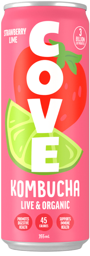 Cove Kombucha Stawberry Lime. 355Ml