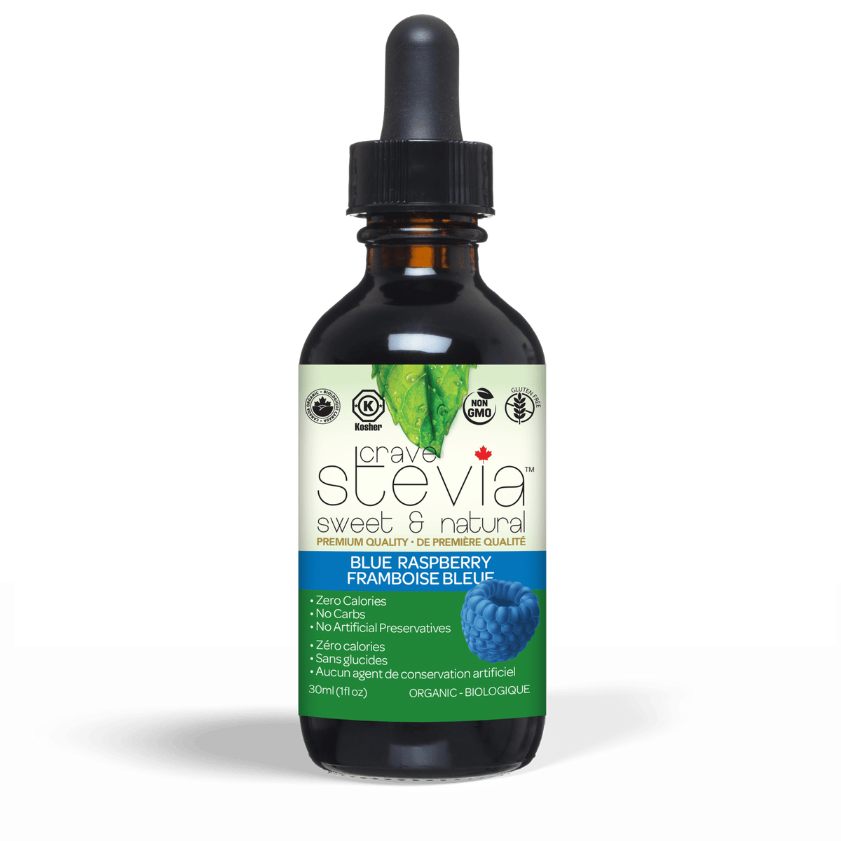 Crave Stevia - Blue Raspberry Liquid Drops, 30Ml